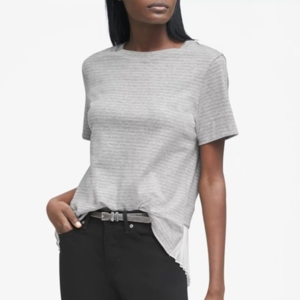 Banana Republic Top w/ Sheer Pleated Detail